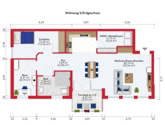 Grundriss Wohnung 3