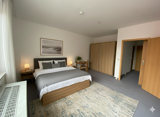 Schlafzimmer möbliert