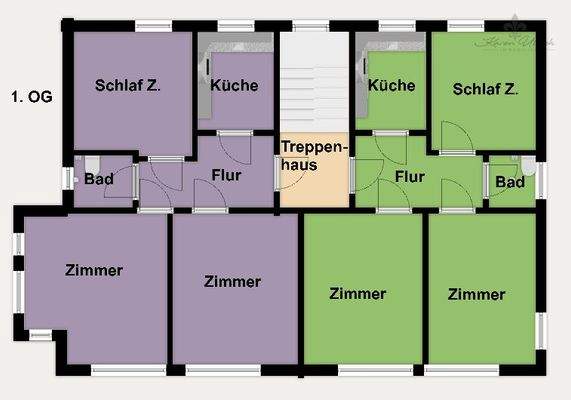 Grundriss Farbig - 1. OG
