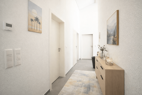 Flur mit hohen Decken