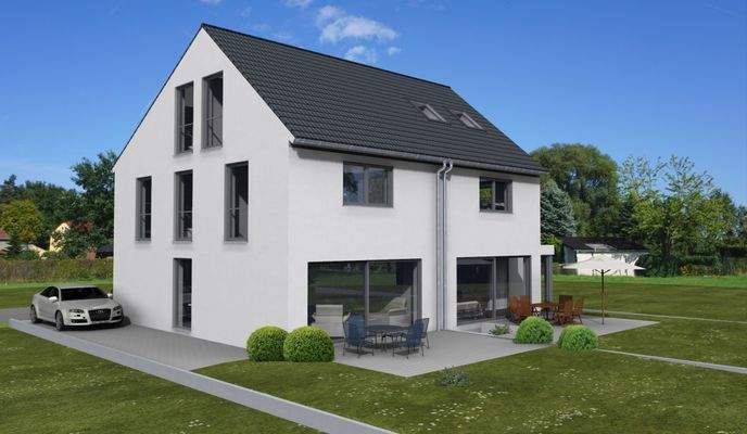 Ansicht Rückseite mit Garten