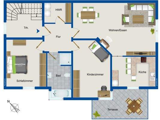 Grundriss Erdgeschosswohnung
