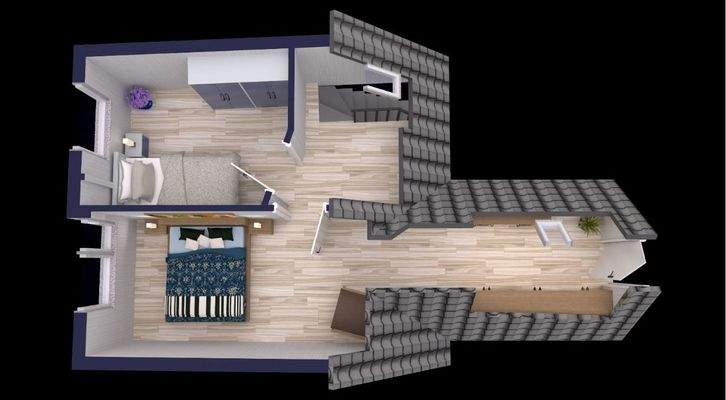 3D Grundriss Dachgeschoss