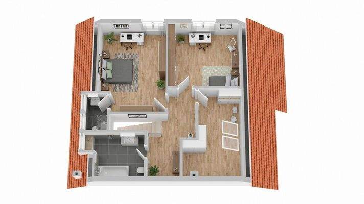 Grundriss Obergeschoss (nicht maßstabsgetreu)