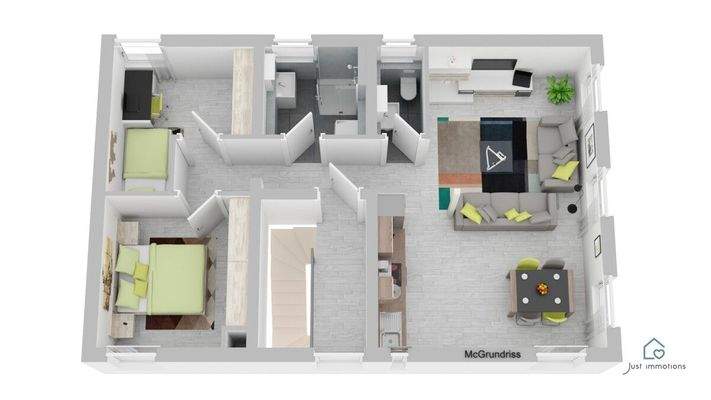 Grundriss 3 Zimmer Wohnung