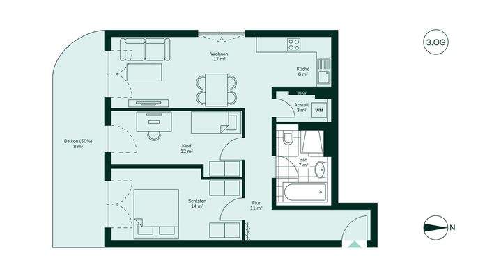 Komfortabler Grundriss