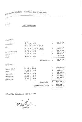 Nutzflächenberechnung Werkhalle