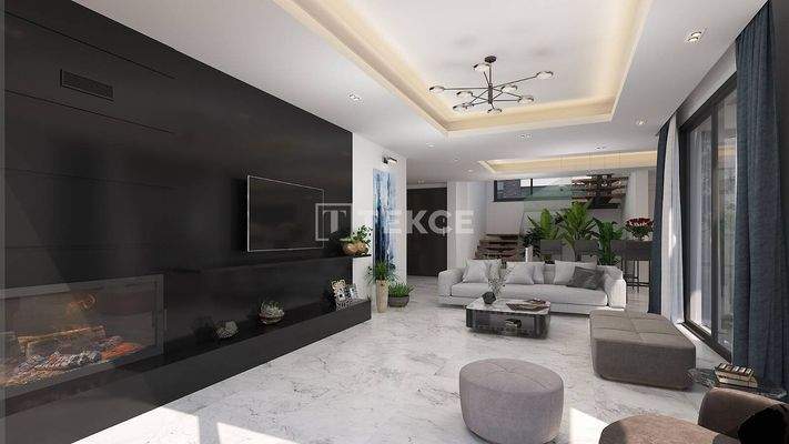 Detached Villas with Unblocked Sea and Mountain Views in Girne