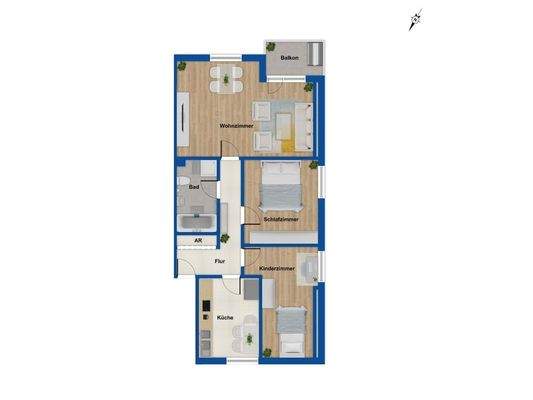 Grundriss Dachgeschosswohnung