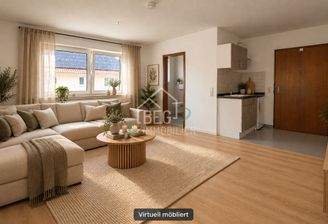 Wohnzimmer virtuell möbliert 