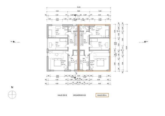 Grundriss Obergeschoss (Haus A)