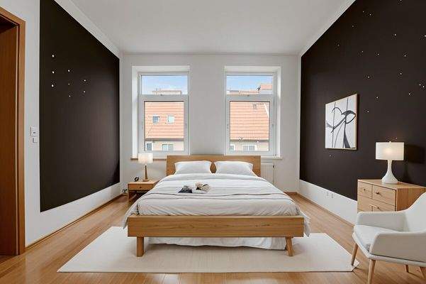 Das gut geschnittene Schlafzimmer