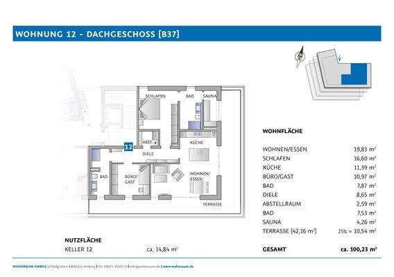 Grundriss - Wohnung 12 [B37]
