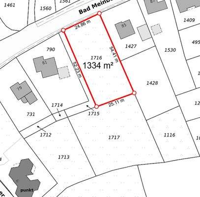 Liegenschaftskarte, ca. Maße