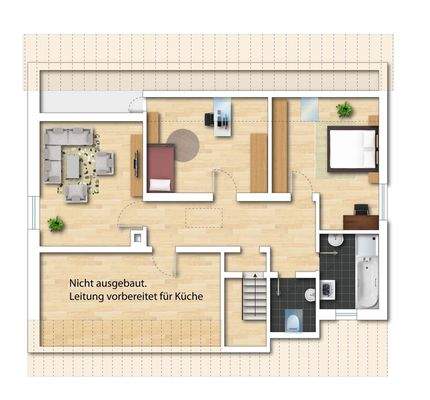 Grundriss DG (nicht maßstabsgetreu - kann vom Original abweichen)