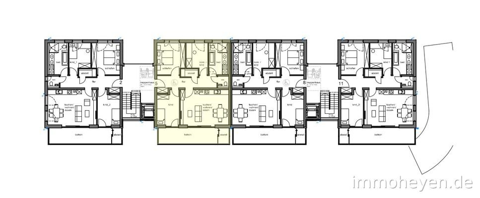 Plan der Wohnung im Gebäude