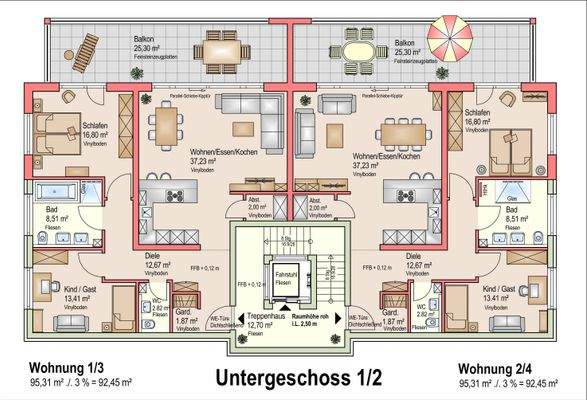 Grundriss Untergeschoss 1-2