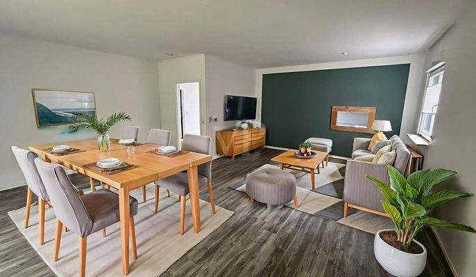 Einrichtungsbeispiel KI: Wohn-/Essbereich