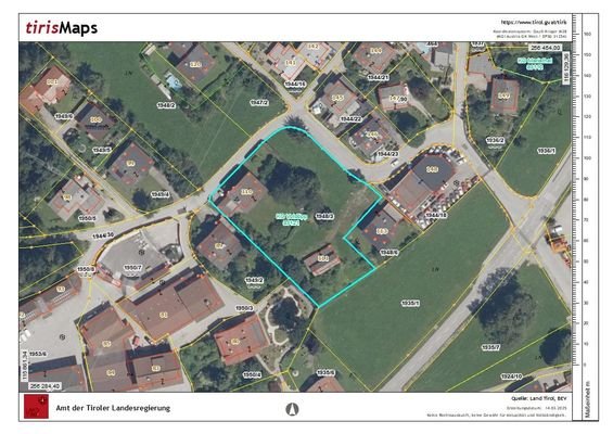 Lageplan des Grundstücks vor Teilung