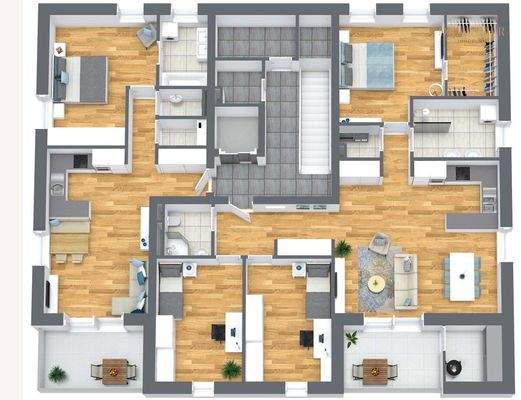 3D Grundriss Dachgeschoß