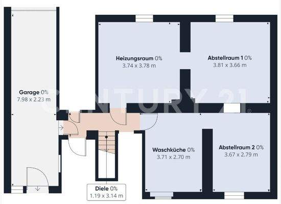 Grundriss Untergeschoss mit Garage