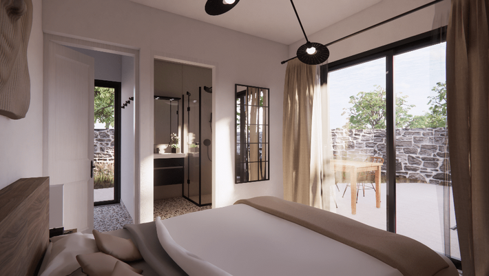 Kreta - 8-Villen- Projekt in Kirianna bei Rethymno: Freistehende Villa mit Meerblick