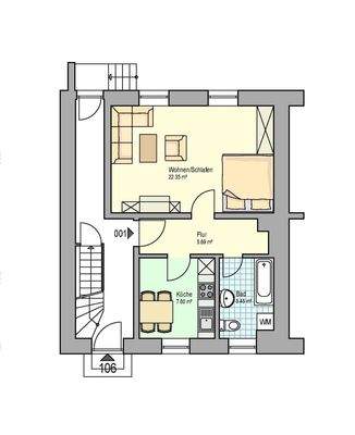 Grundriss EG - Möblierung nur beispielhaft