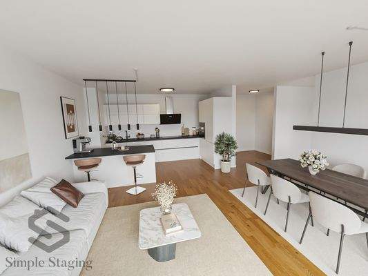 Wohnen Küche visualisiert by Simple Staging 