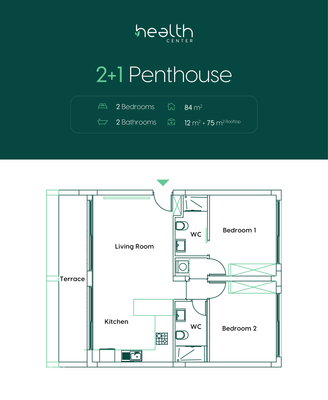 2+1 Penthouse - Floorplan
