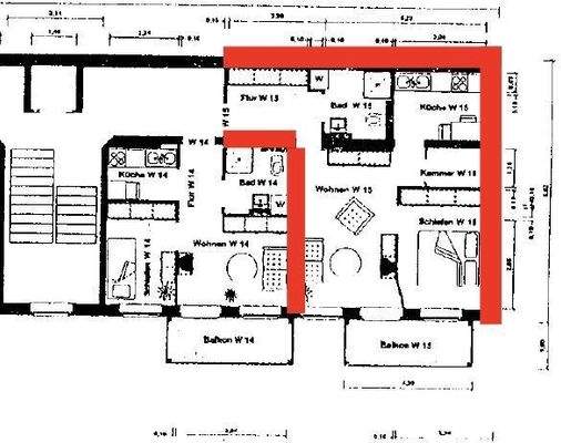Grundriss mit Balkon