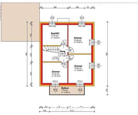 Grundriss Obergeschoss Beispiel