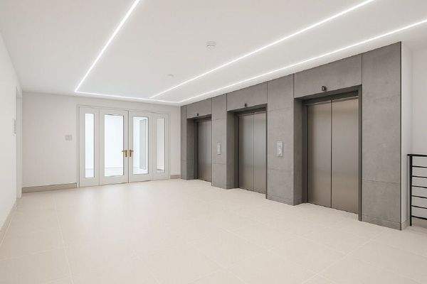 Visualisierung Zutrittsbereich mit Aufzügen