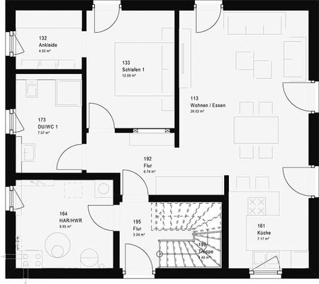 Grundriss Trend 16.0 S EG - Wohnung unten