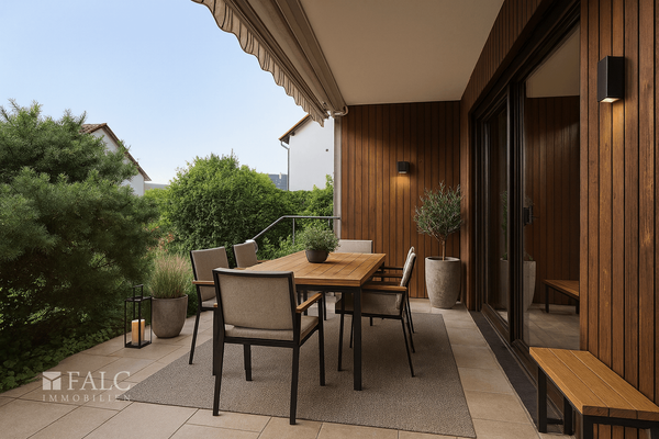 Beispiel für die Möblierung der Terrasse