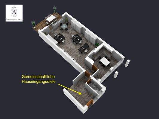 3D-Bürofläche Ansicht 1