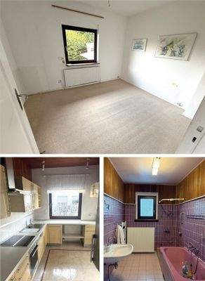 Arbeitszimmer, Küche, Badezimmer im EG