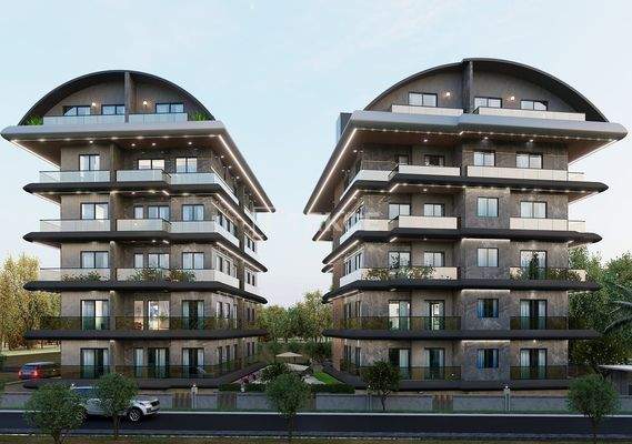 Apartments in a Complex 450 Meters from the Sea in Alanya Center