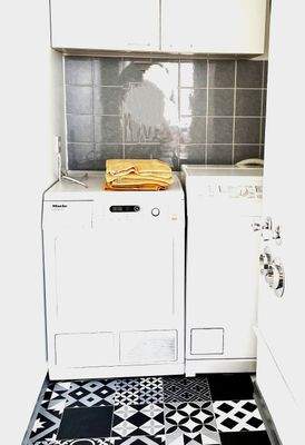 waschen und trocknen im Abstellraum