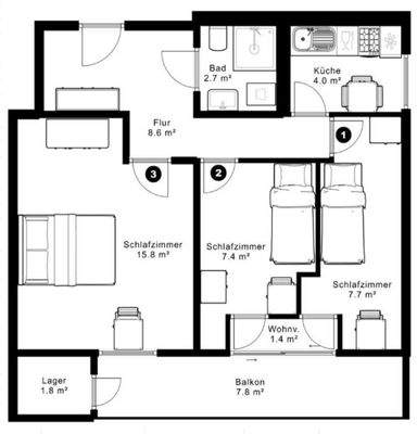 Grundriss Wohnung SBFE15-22