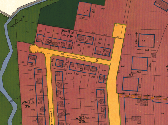 Ausschnitt Bebauungsplan Rissen 21