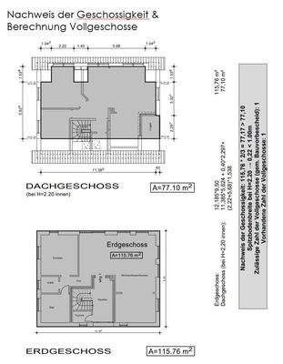 Nachweis der Geschossigkeit & Berechnung Vollgeschosse