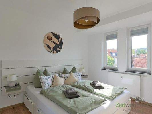 Blick ins Schlafzimmer