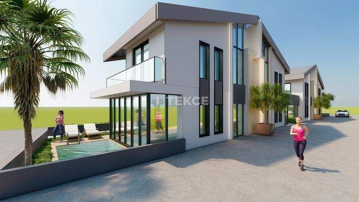 New Villas with Pool and Terrace Near the Sea in İzmir