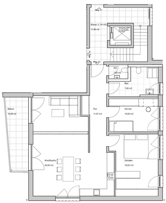 Grundriss - Wohnung 2.3