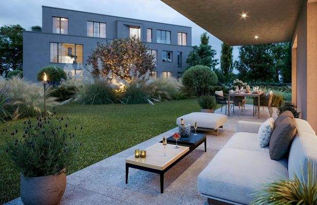 Terrasse und Privatgarten