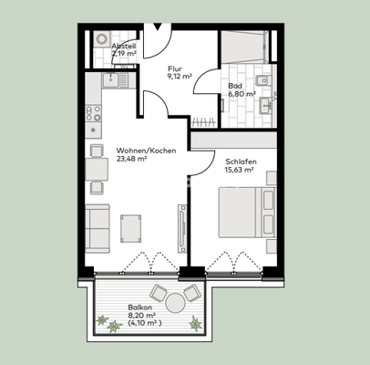 Grundrissskizze WE E.14