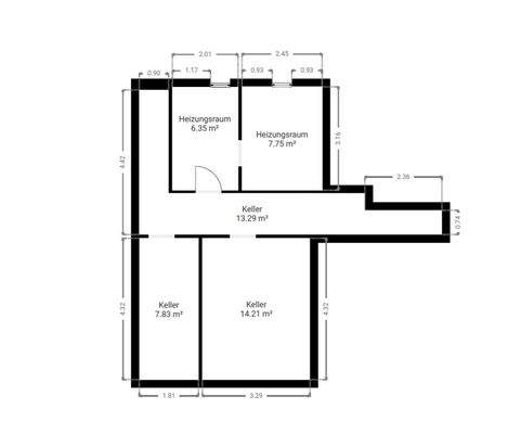 Grundriss Skizze Kellerraum