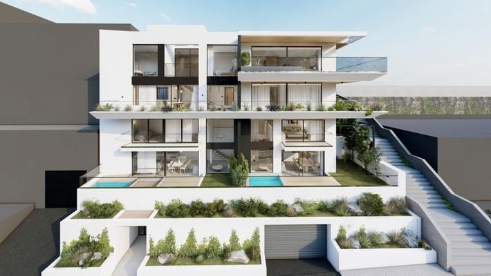 Kreta, Rethymno: Neubau-Projekt! Luxus-Apartment in einem Komplex mit Meerblick zu verkaufen