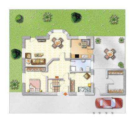 Erdgeschoss (nicht maßstabsgerecht)