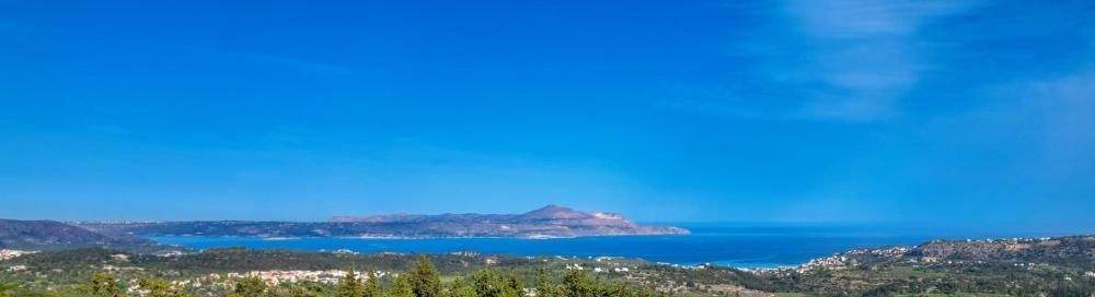 Kreta, Vamos: Möblierte Steinvilla mit Panoramablick auf Meer und Berge zu verkaufen